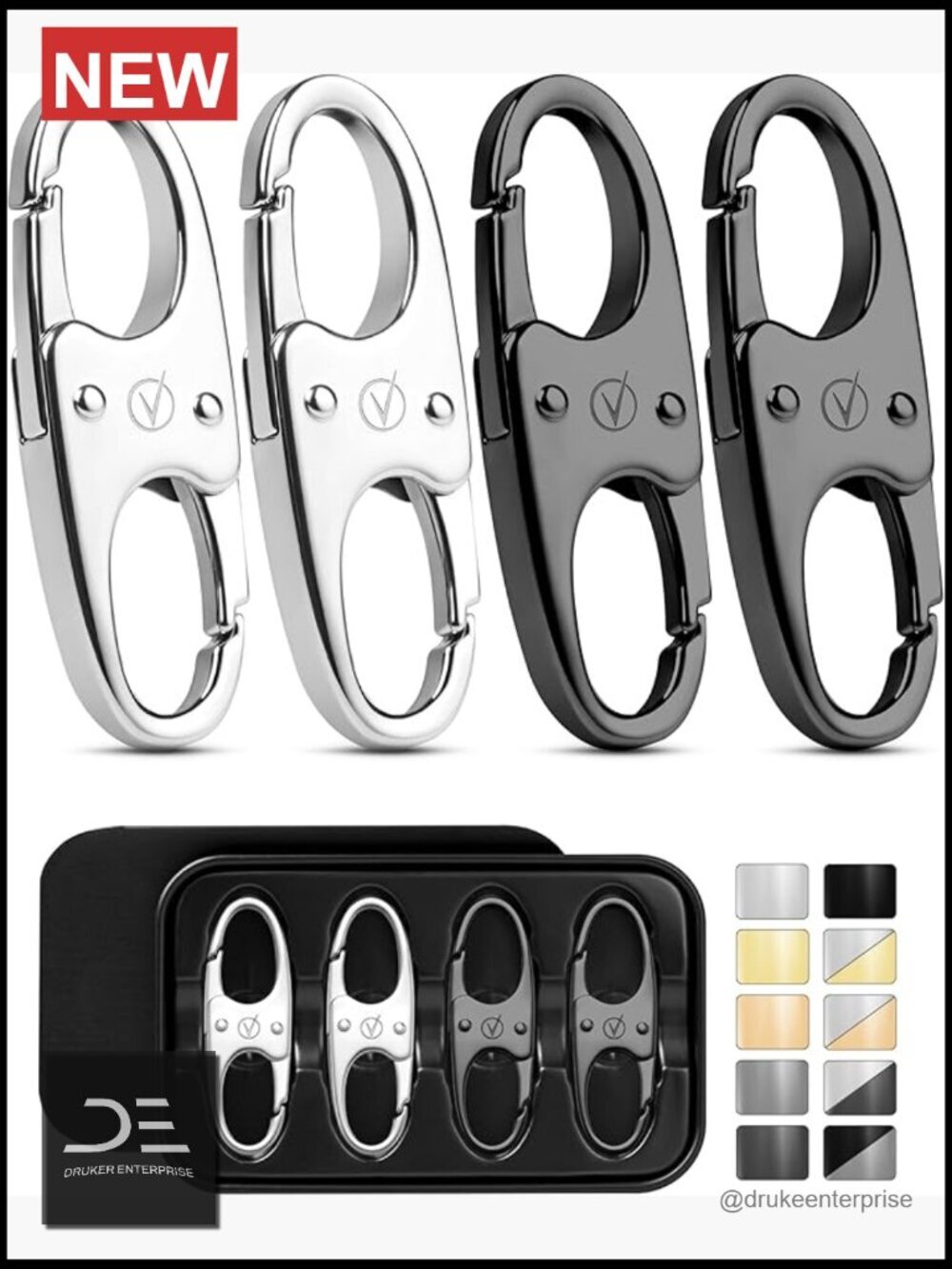 Anti-Theft Zipper Clips for Backpack, Luggage & Purse - 4 Pack